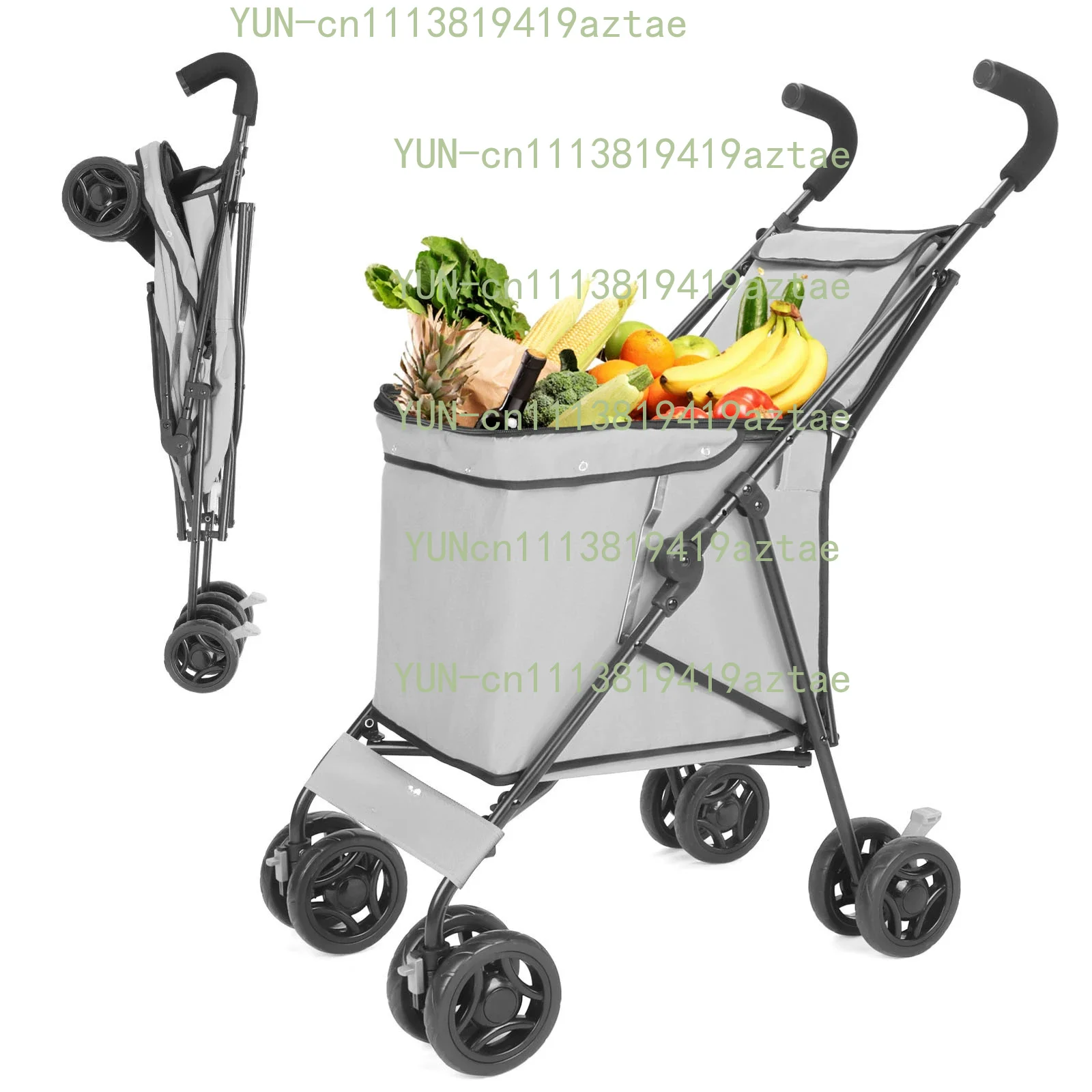 Foldable Portable Hand Pull Cart Multifunctional Trolley Camping Stall Express Delivery Wagon