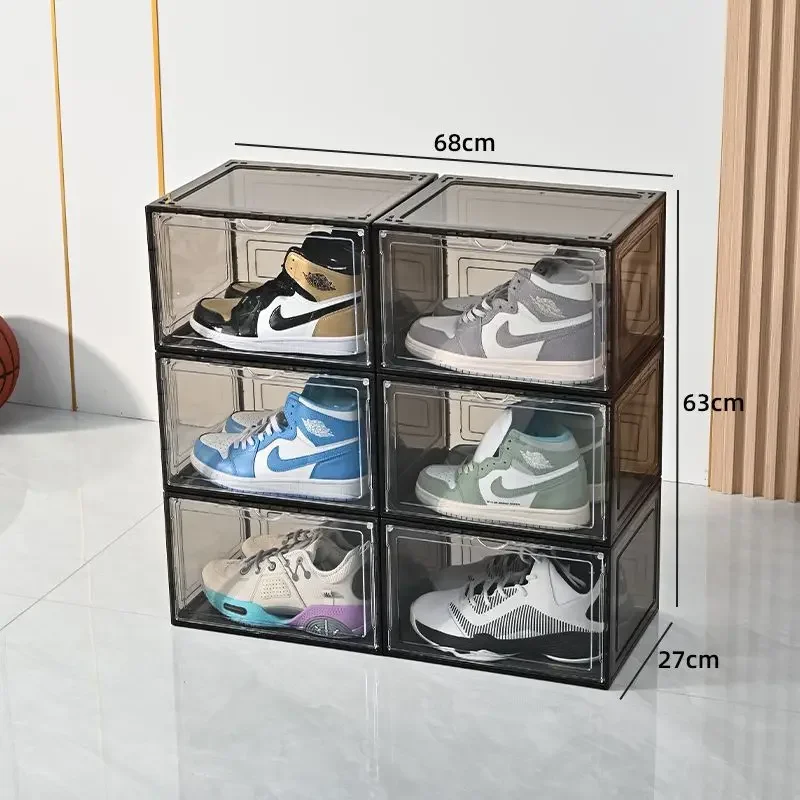 1 Pcs Acrylic Shoe Organizer Magnetic Hard Plastic Transparent Shoe Box Shoe Storage Box Shoe Rack Shoe Cabinet Shoe Organizer