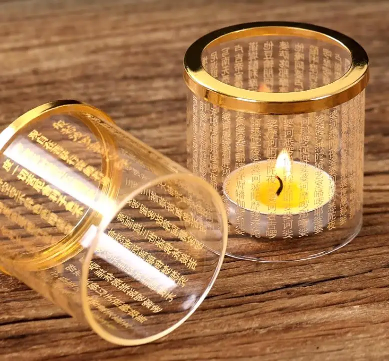 Imagem -03 - Vidro Alto Patas Lotus Candle Holder Butter Lamp Holder Windproof Wax Supply