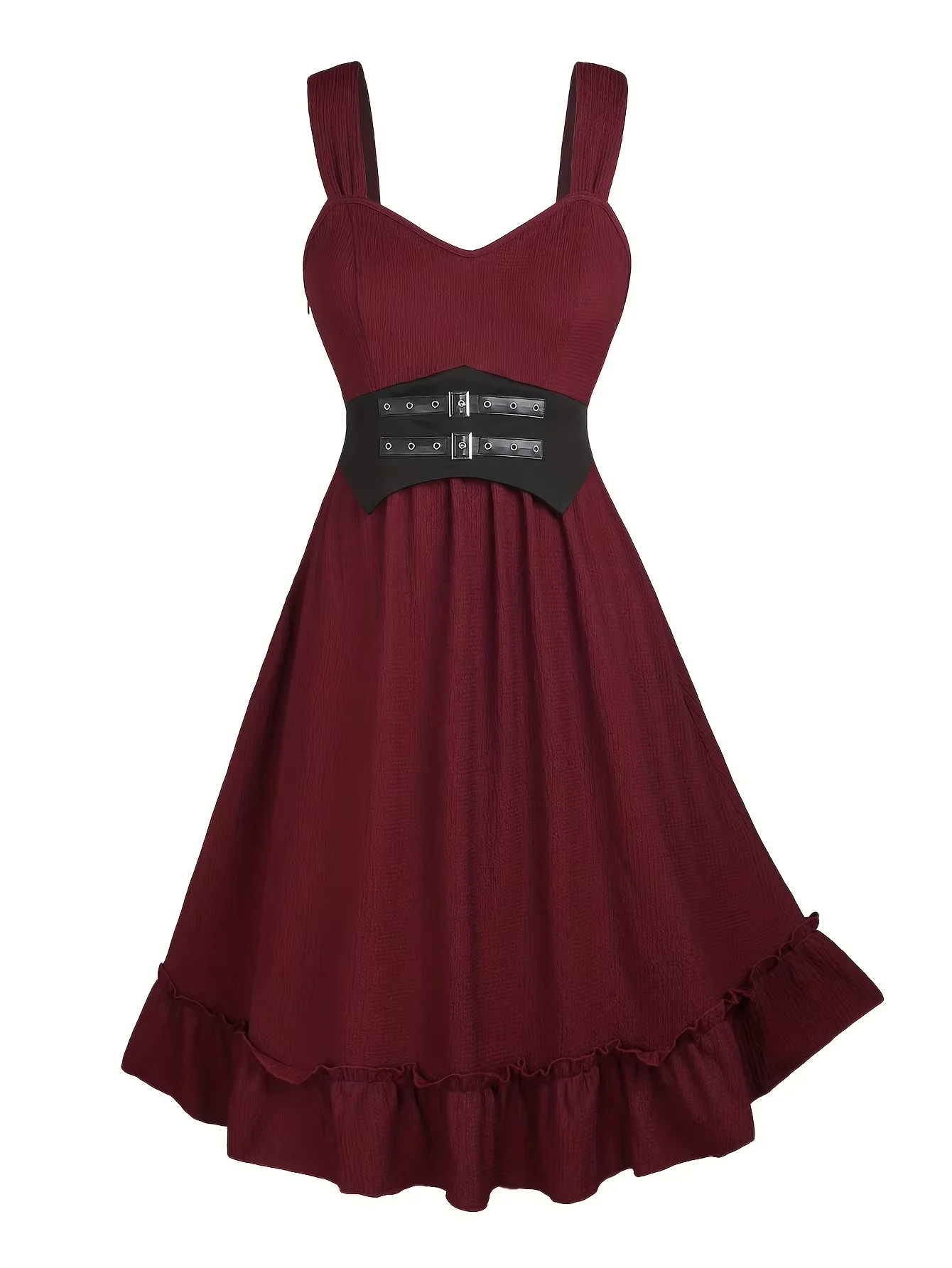 Abito lungo senza maniche da donna europea americana taglie forti Abito retrò gotico con gonna lunga vintage femminile