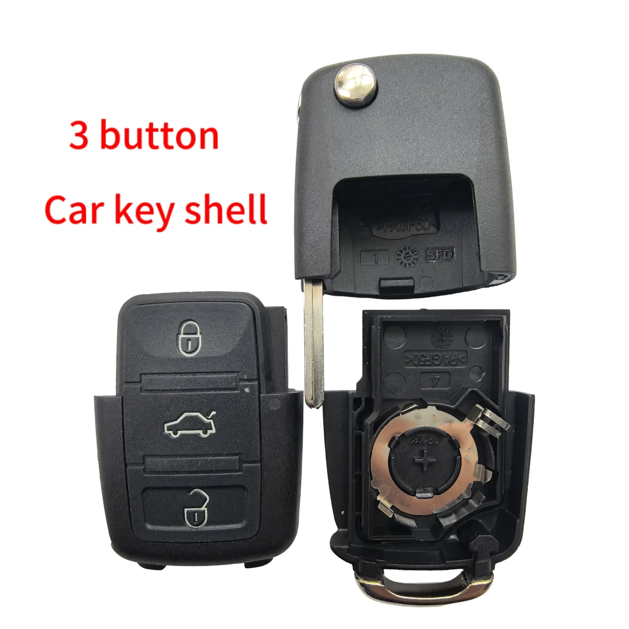 Jingxin 3-Tasten Klappbarer Autoschlüssel für VW PASSAT Polo Skoda Seat Polo/Golf/Beetle 1J0959753DA/AH 1K0959753G/753N 434Mhz ID48 – Detail 8