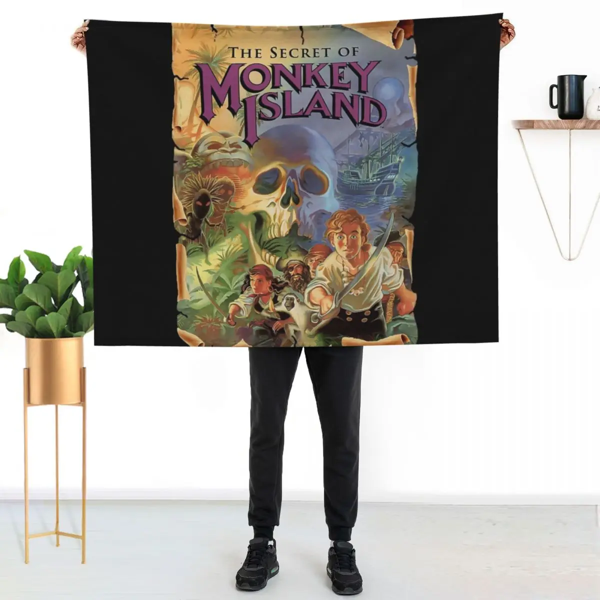 The Secret of Monkey Island Throw Blanket Baby funny gift bed plaid warm winter for sofa Fashion Sofas Blankets