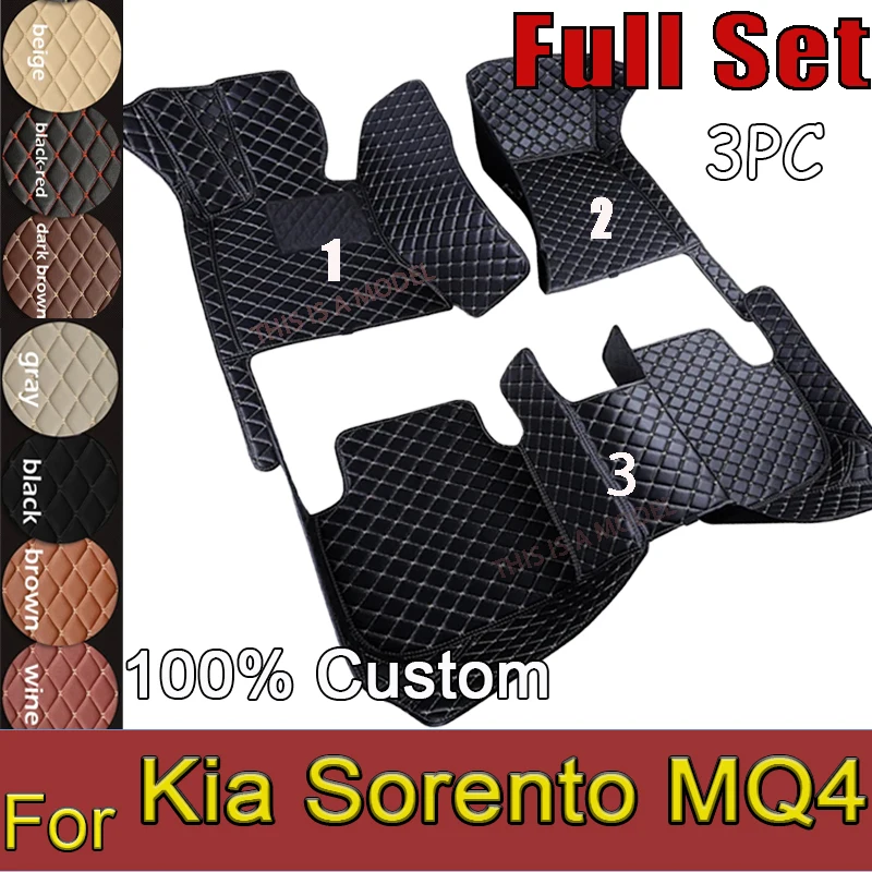 

Car Carpet Floor Mat For Kia Sorento MQ4 2021 2022 2023 Waterproof Leather Cat Floor Mats Tapetes Para Automovil Car Accessories