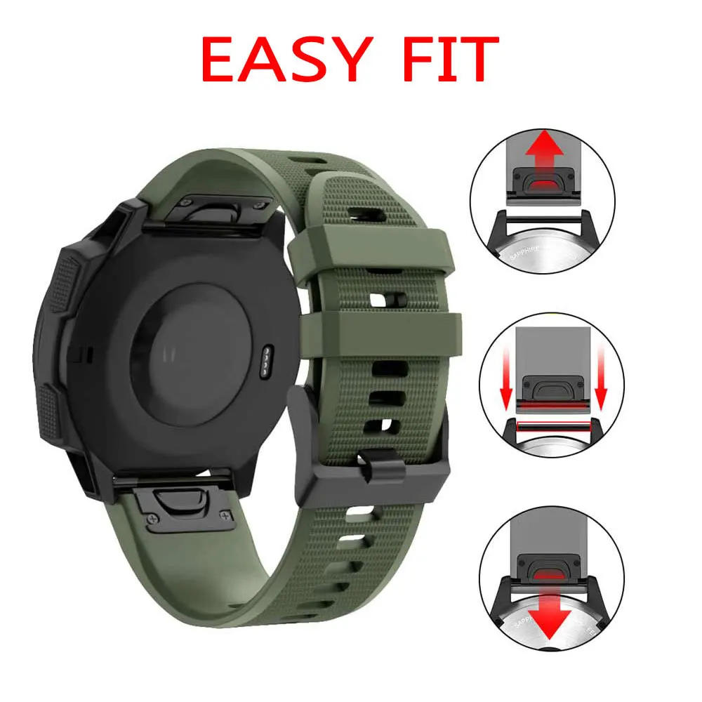 26 22 20 Smart Uhr Band Strap Für Garmin Fenix 7 7X 7S 5X 5 5S 6S 6X 6 Pro 3 3HR Forerunner 935 945 Armband Silikon Handgelenk