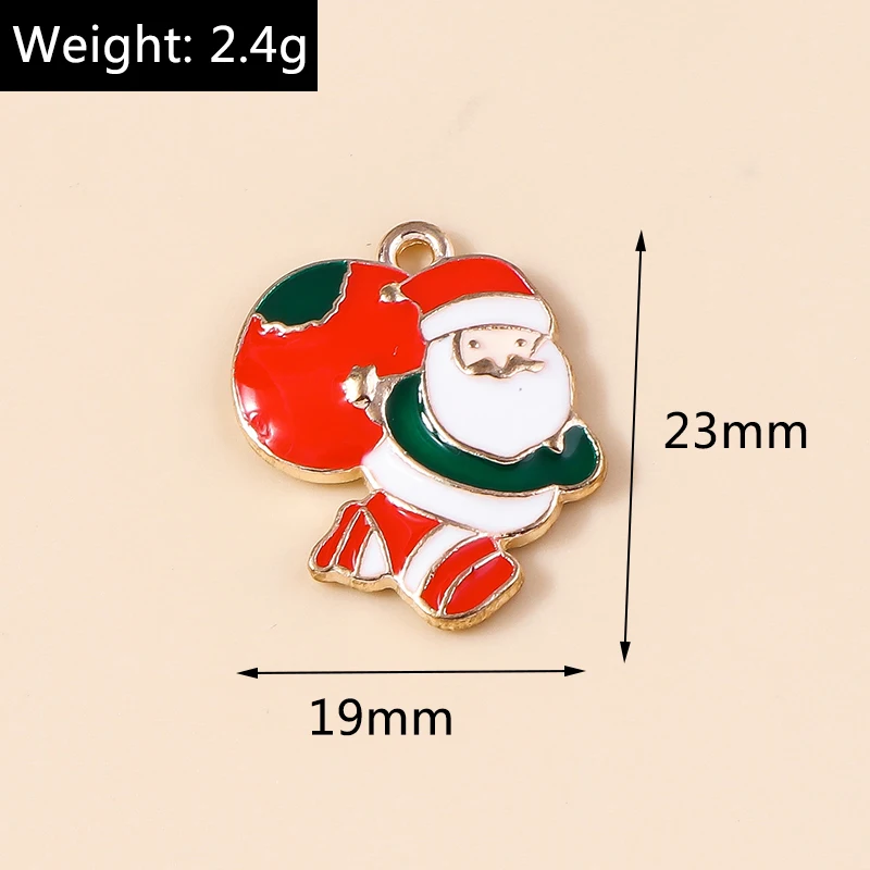 10 stücke Emaille Weihnachten Charme Lebkuchen mann Schneeflocke Schneemann Santa Anhänger für DIY Halskette Ohrring Schmuck Herstellung Zubehör – Detail 11