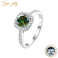 JoyceJelly 1 Carat Colored Moissanite Diamond Rings For Women Female Classic 925 Sterling Silver Ring Wedding Engagement Jewelry