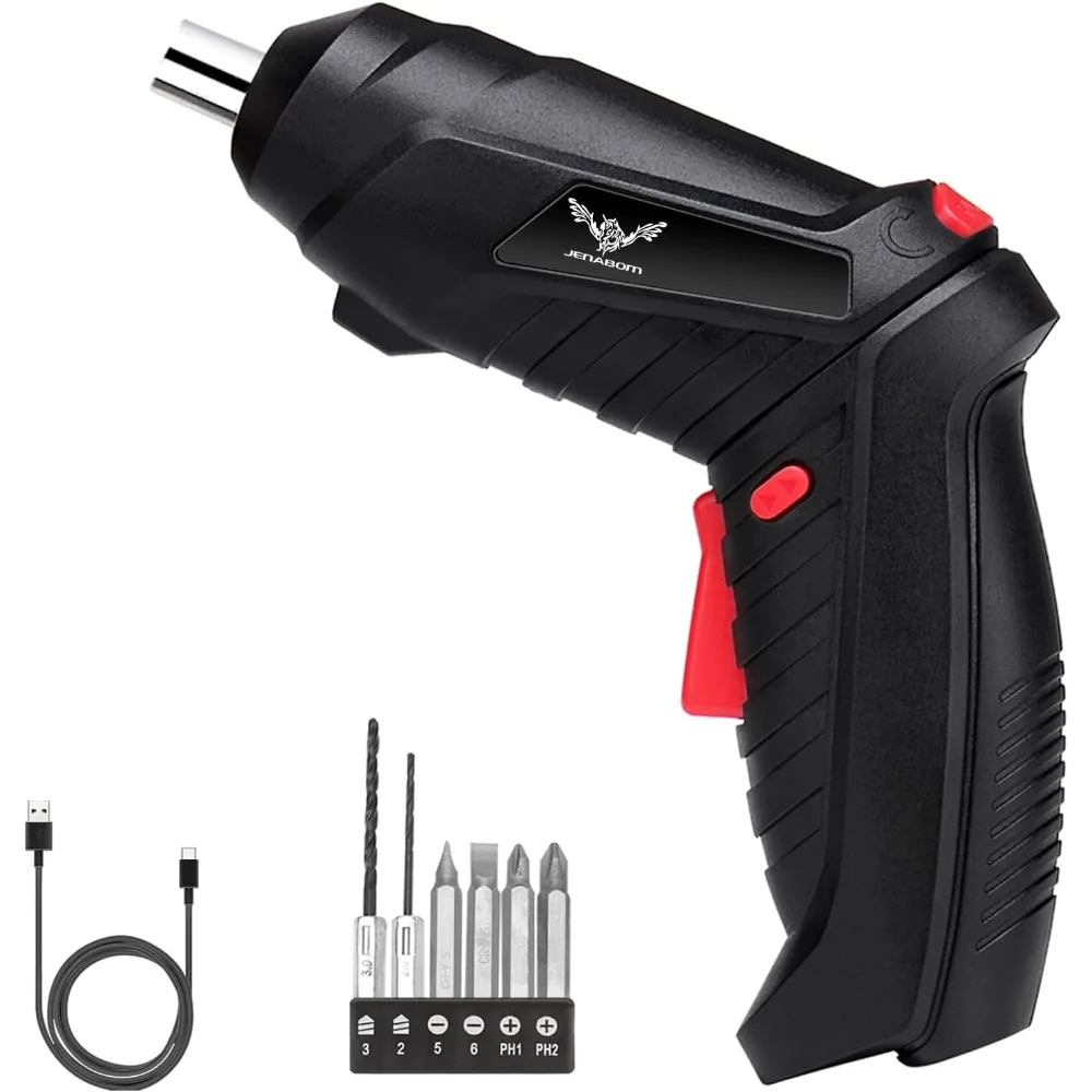 

8 in 1 Electric Screwdriver, 3.6V Cordless Drill Screwdriver Rechargeable, 3.5N·m Max Torque Electric Screw Gun with 6 Accessory