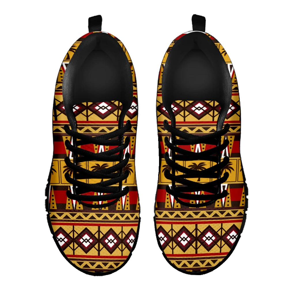 INSTANTARTS Tribal African Pattern Women Casual Sneaker Comfort Lightweight Flat Shoes New Style Footwear Zapatos Lace Up Mujer