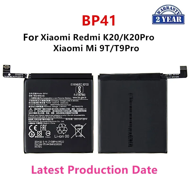 Brand New BP41 4000mAh Battery For Xiaomi Redmi K20 K20 Pro / Xiaomi Mi 9T T9 Pro BP41 Replacement Batteries +Tools