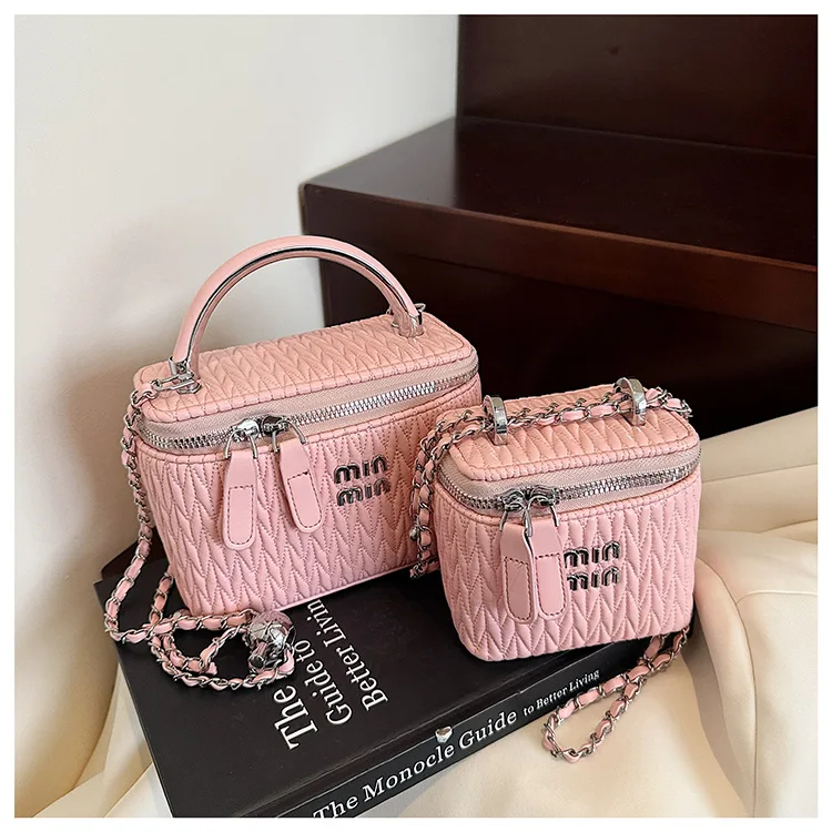 

2025 New Arrival Box Bag - Women's Chain Strap Crossbody Purse, Wrinkle Design & Stylish, Perfect for Street Style & Parties
