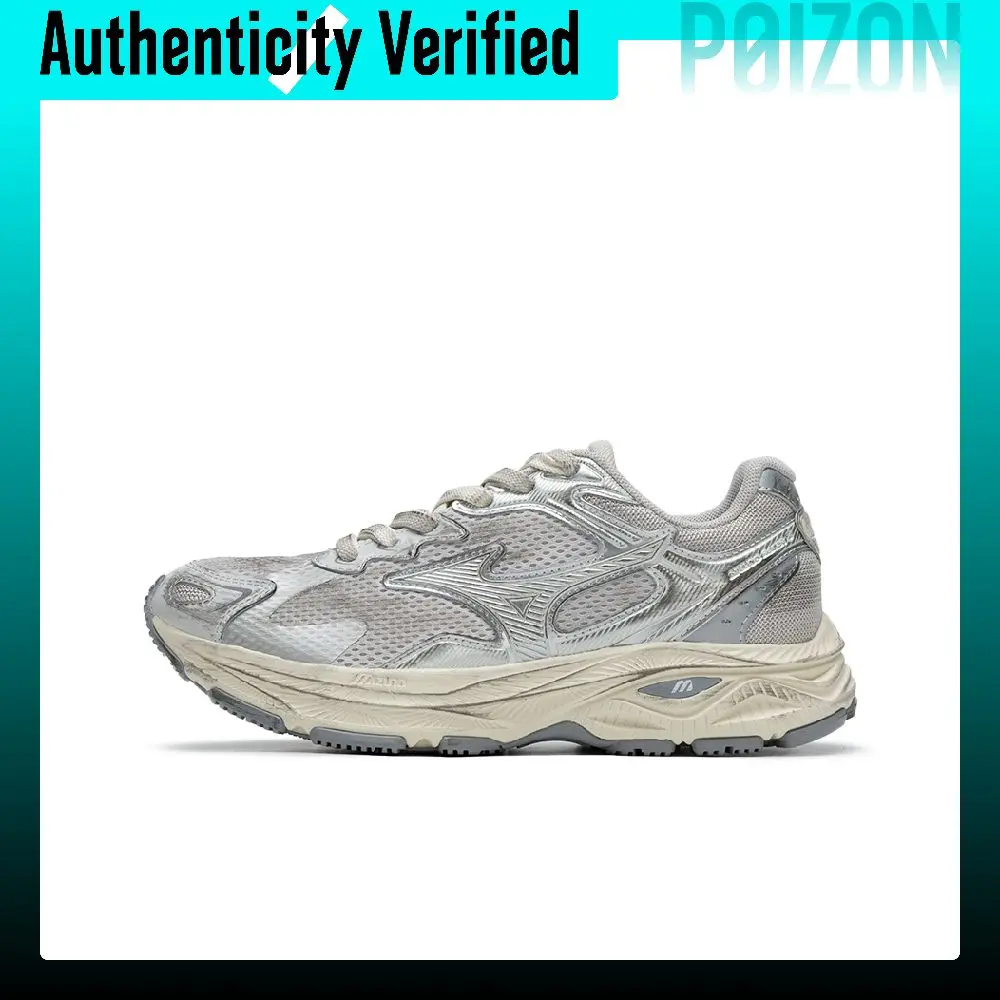 Mizuno Racer S Mesh Low top Running Shoes Unisex Silver Gray D1GH223518