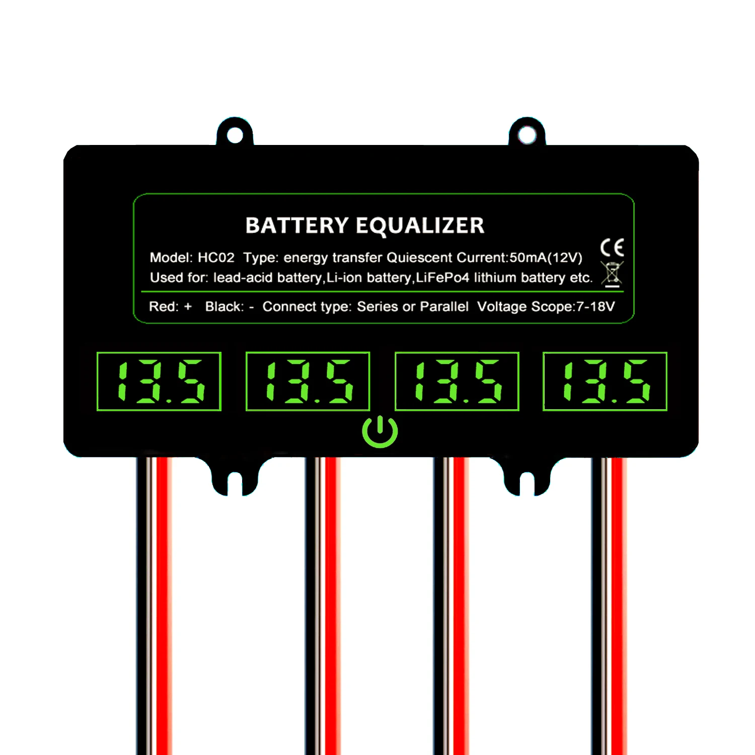 battery equalizer with touch switch monitor tester active balancer chumbo acido li ion con tensao angui 24v 36v 48v hc02 01