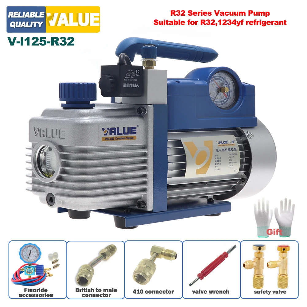 VALUE V-i125-R32 Vacuum Pump Compressor Air Conditioner Vacuum Pump Laminating Machine Diaphragm Pump for R32 1234yf Refrigerant