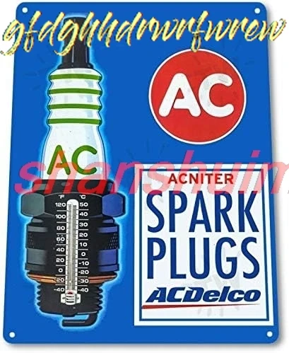 AC Spark Plugs Dealer Garage Shop Auto Retro Vintage Wall Decor Metal Tin Sign 8x12 Inches sign