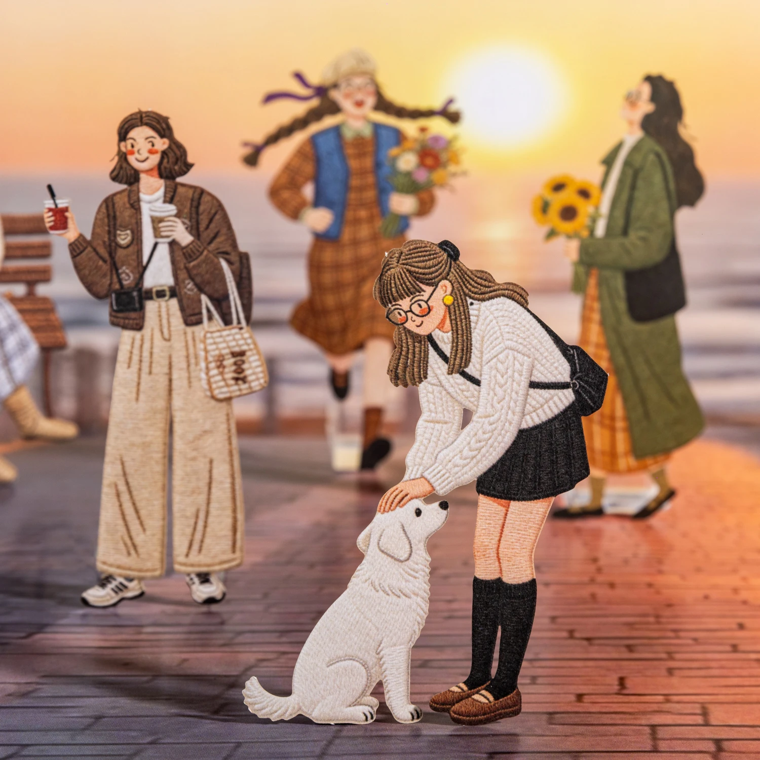 

Her Little World Series Vintage Girl Character Landscape Sticker Creative DIY Journal Material Collage Stationery