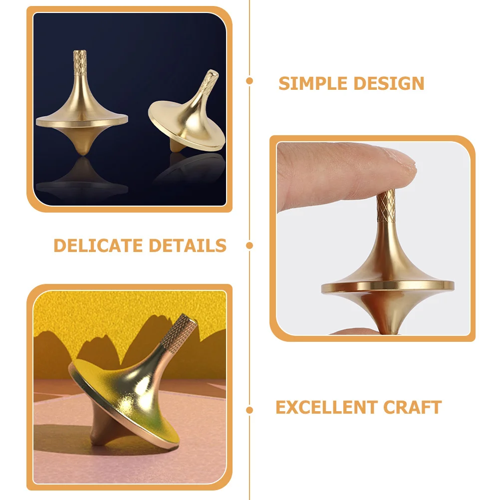 

Copper Gyro Yellow Brass Color Durable Lightweight Portable Interactive Decompression Fidget Desktop Game Gift