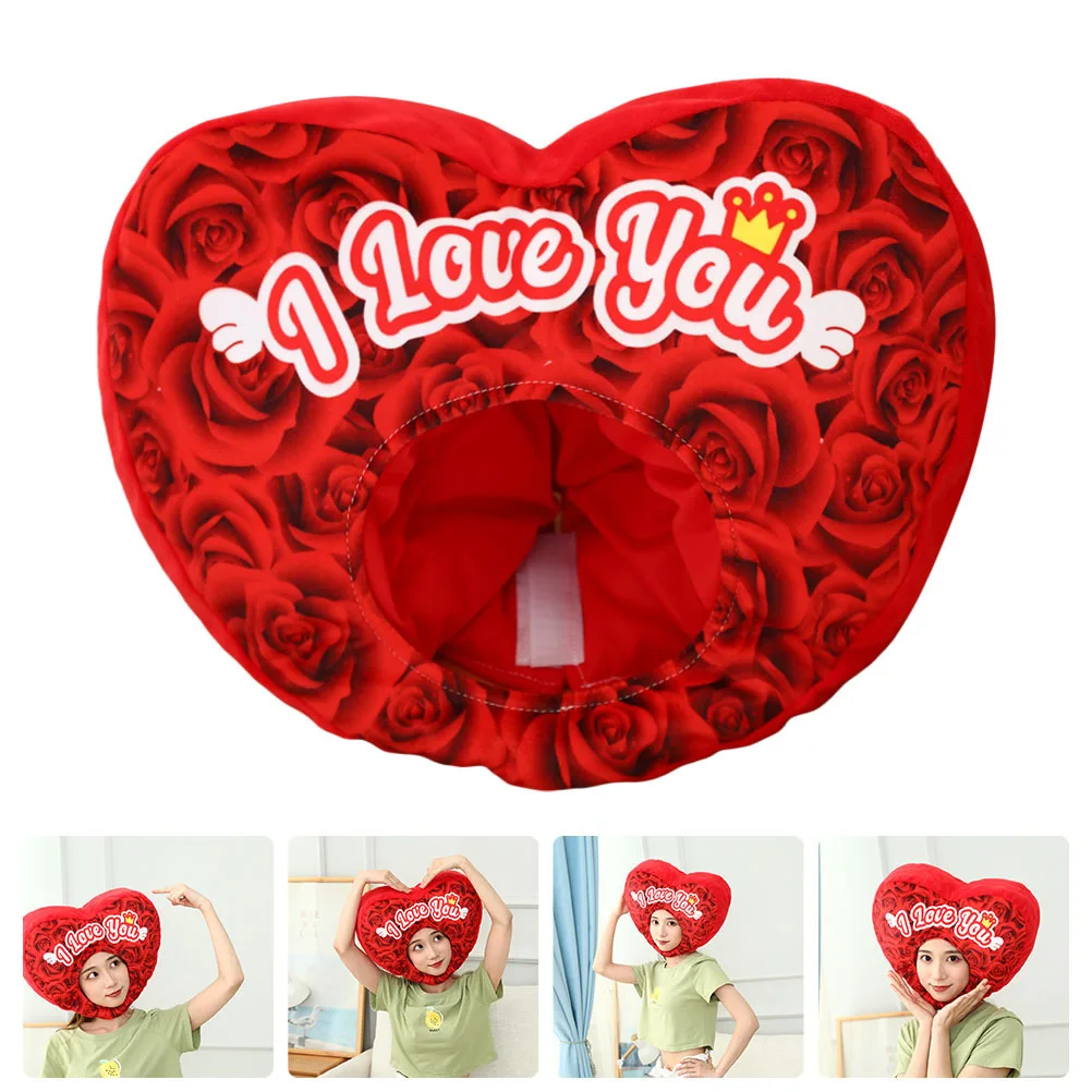 

1pc Heart Shape Headgear Red Hat For Party Cosplay Festival Performance Photo Prop Creative Decorative Accessory