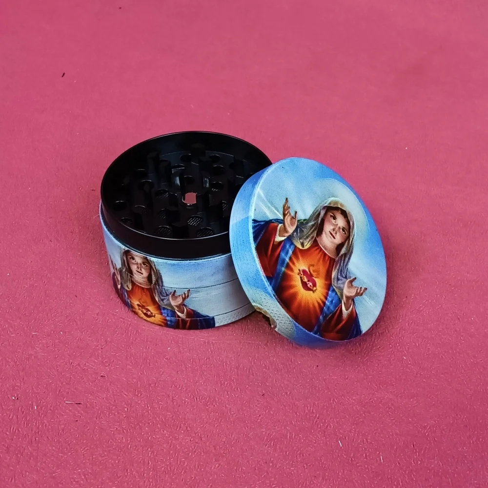 2inch God Herb Grinder Grass Tobacco Grinder Metal Mill Spice Pestle Mortar 4-layer Manual Salt Pepper Smoke Cigarette Tool