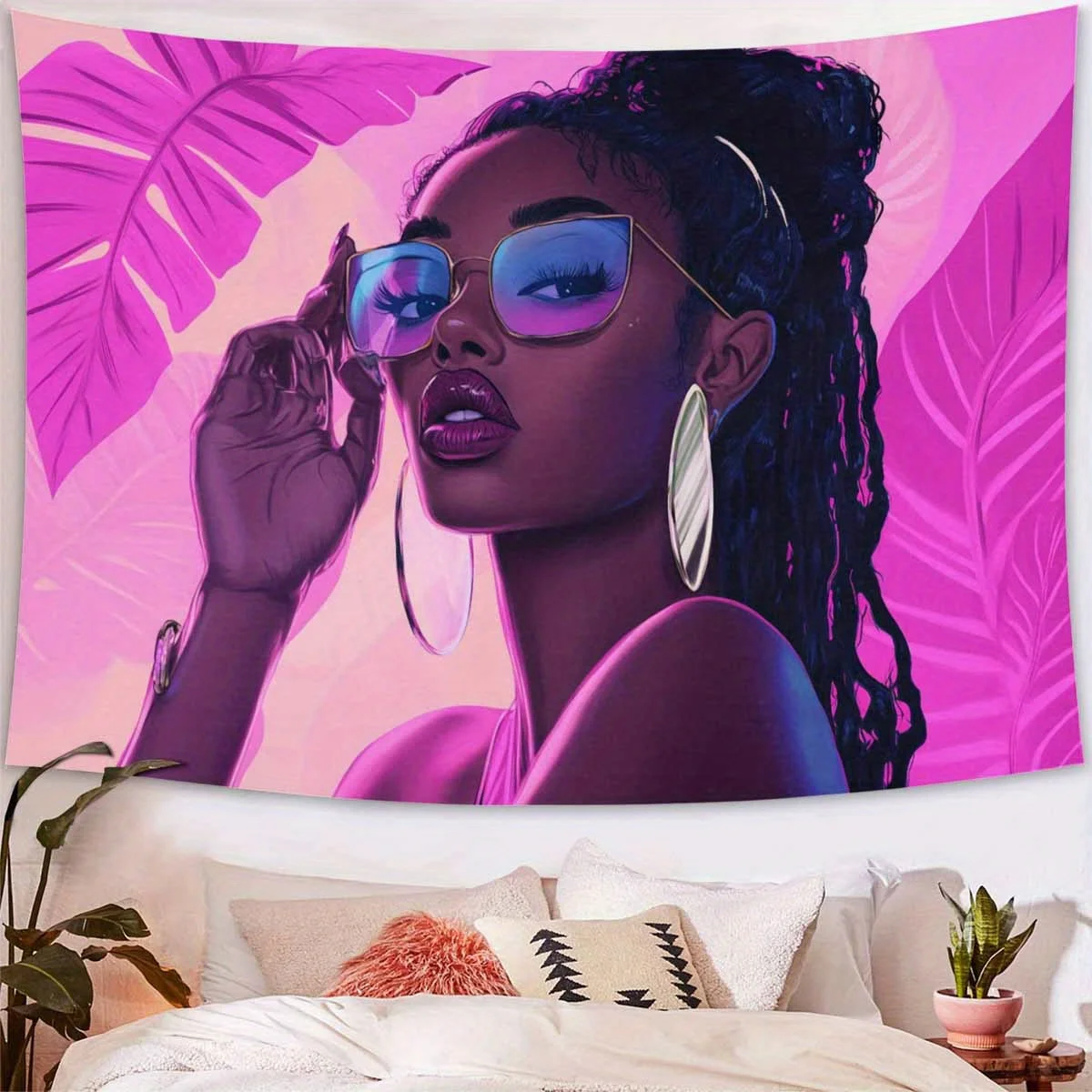 Tropical Glamour Tapestry: Stylish, Vibrant, and Exotically Unique Wall Art for a Chic Decor Statement - Home Refresh