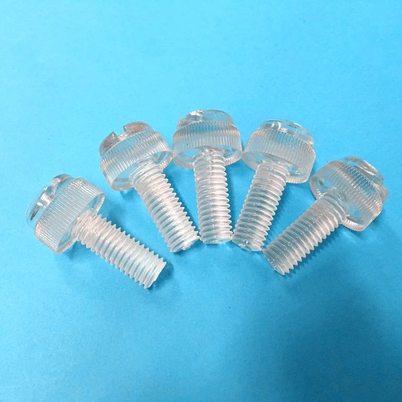 M3 M4 M5 M6 M8 Acrylic PC Transparent Knurled Thumb Slotted Screw PC Hand Twist Screw Computer Hand Tighten Screws