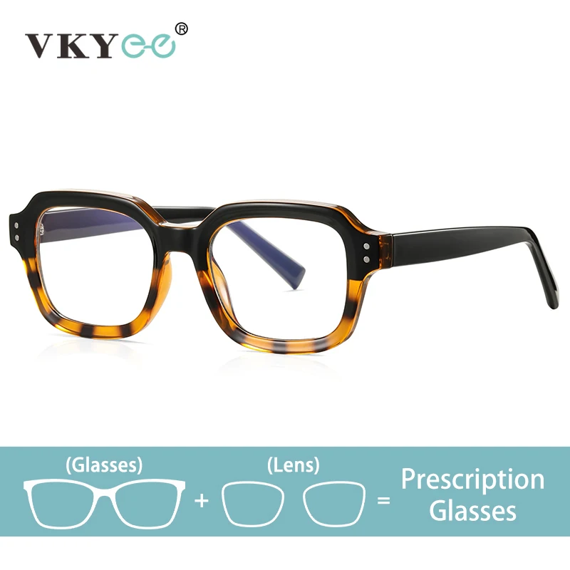 

VKYEE Geometric Square Frame Design Simple Men's Anti-Blue Light Eyewear Customizable Prescription Photochromic PFD2190