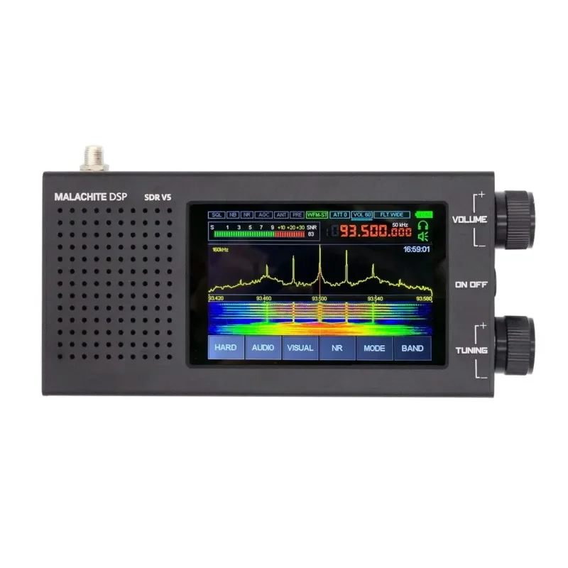 Malahiteam Latest 1.10d Malachite DSP SDR Radio Receiver V5 With Optional Board Metal Case 5000mAh AM CW SSB NFM WFM