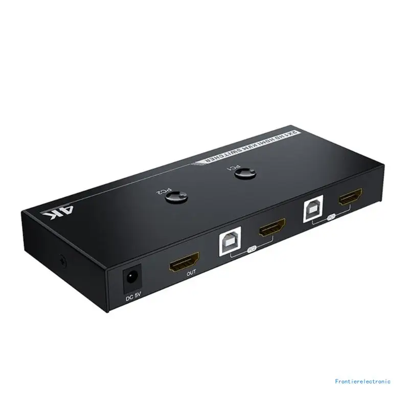 2 in 1 Out 4K KVM Switcher Box 2x1 3840x2160P Highly Resolution 2 PC 1 Screen Sharing Device DropShipping