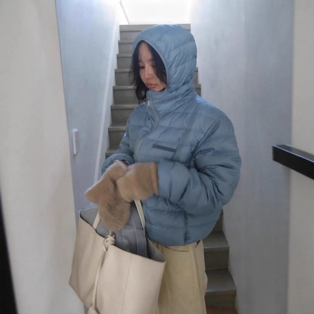 

Жилет Smoothmood Winter 25: Теплый, однотонный, с капюшоном, 90% пух, женский, в корейском стиле, свободный крой, удлиненный, термо-куртка