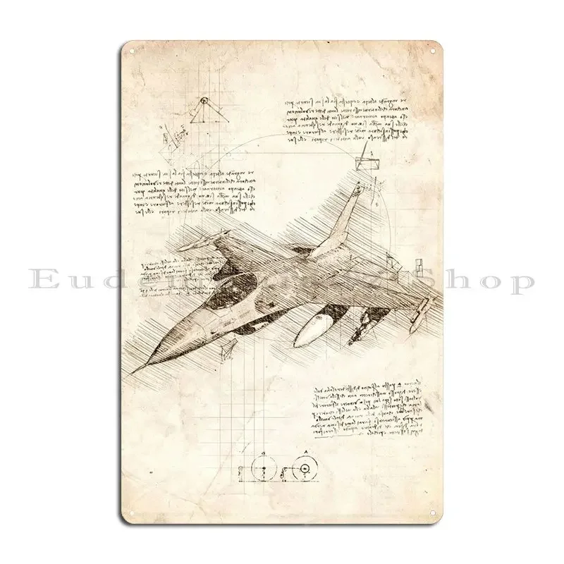 F 16 Fighting Falcon Metal Sign Retro Decoration Club Design Living Room Tin Sign Poster