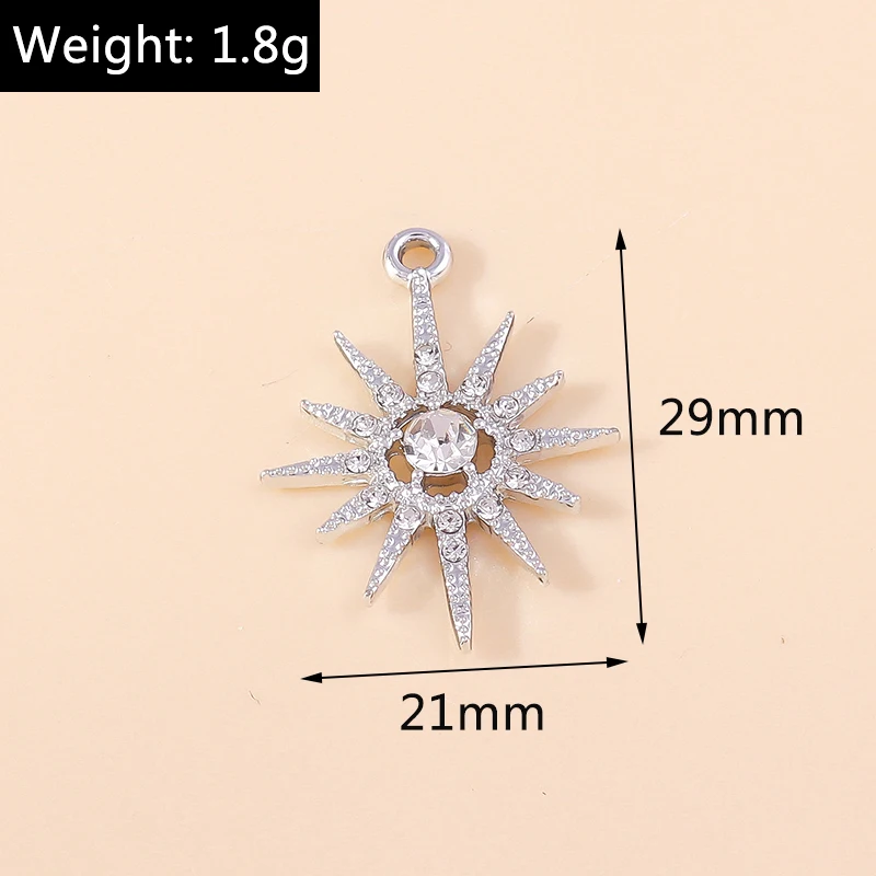 Leslie 10 Stück glänzende Kristallsterne-Charms für Ohrringe, Halsketten, DIY-Charms, Anhänger, Schmuckherstellung, Zubehör, handgefertigtes Handwerk – Detail 12