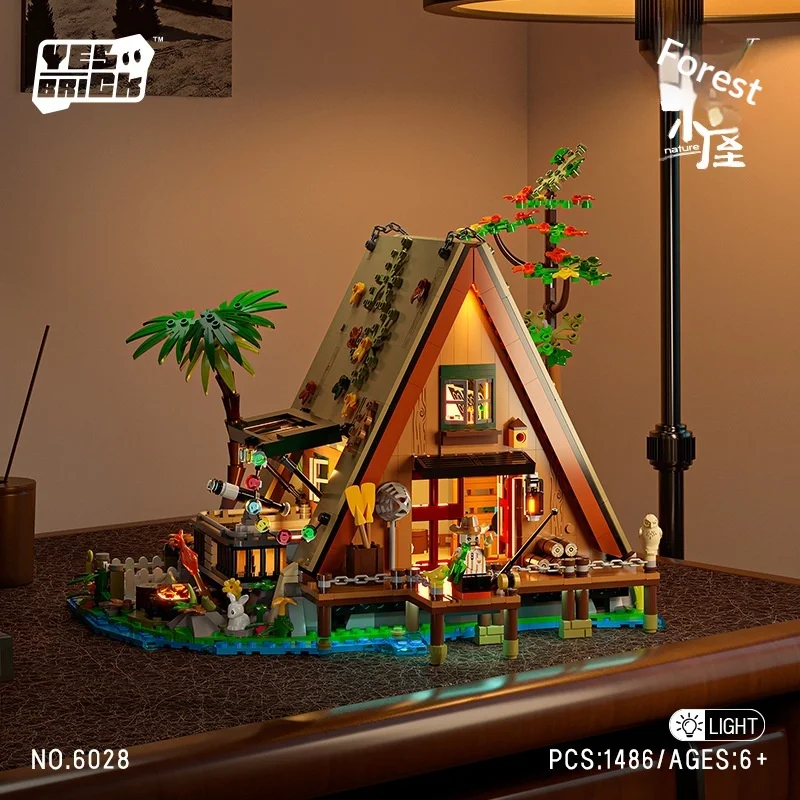 NO.6028 Forest Wooden House Building Puzzle Assembly Building Blocks High Difficulty Toy Model