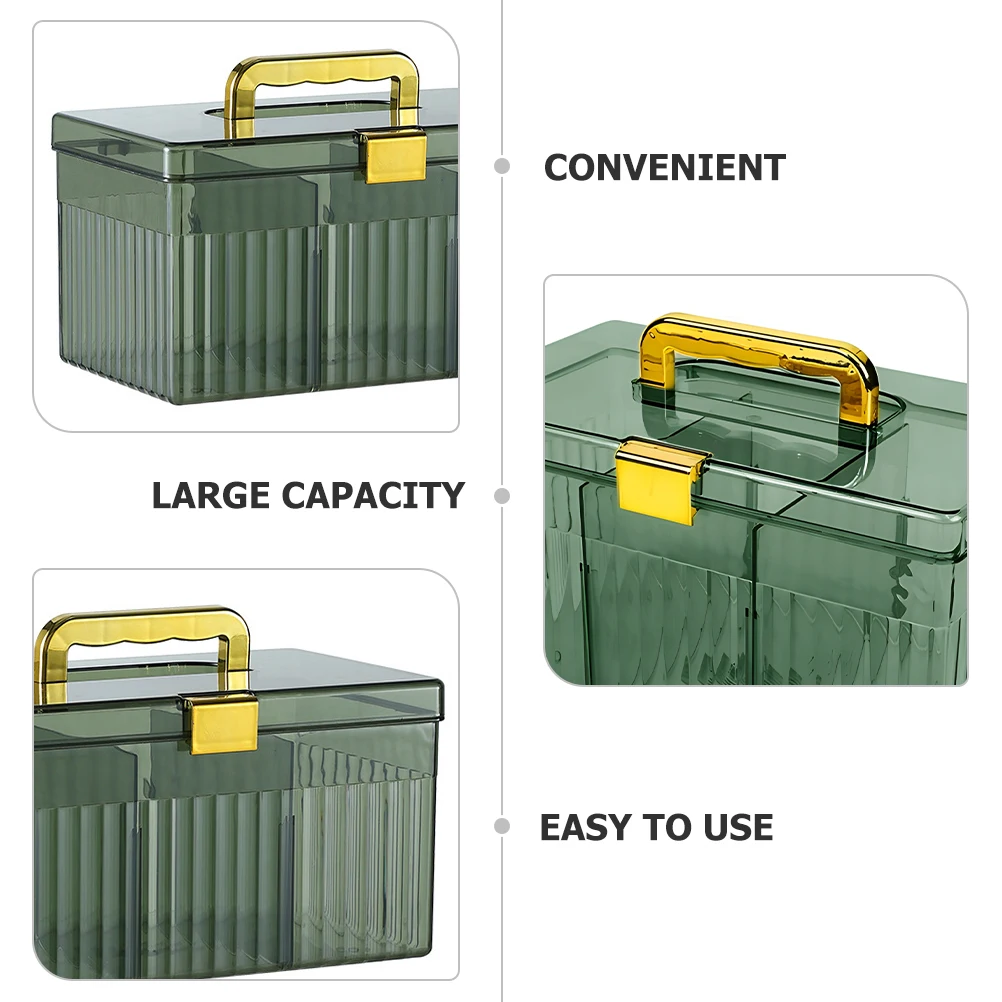 

Portable Medicine Case Green Large Capacity Storage Box First Aid Household ganizer Pill Boxes Emergency Medical