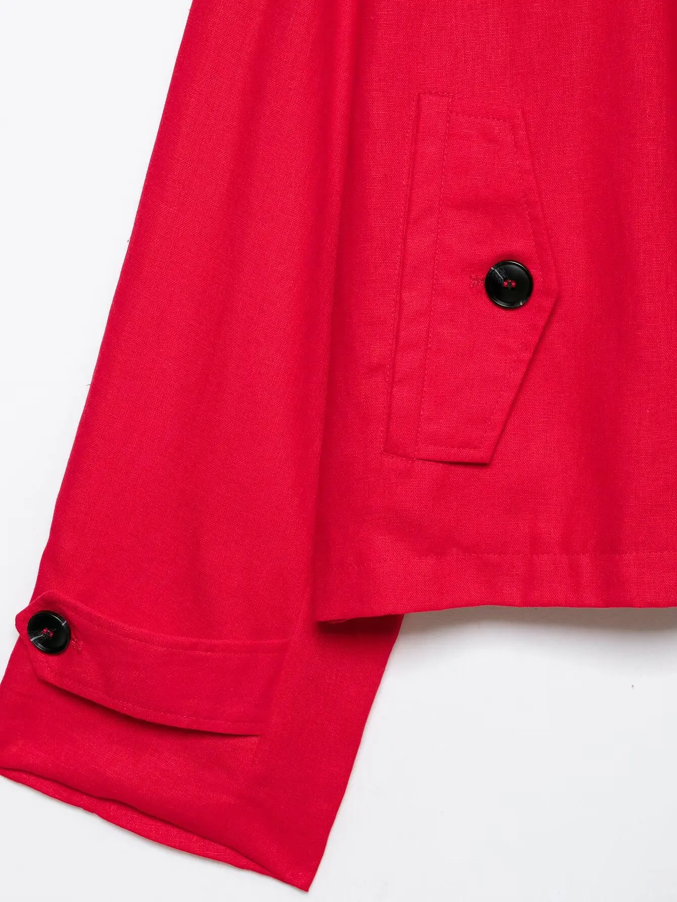 HH Damen Elegante Kurze Utility-Jacke Stehkragen Knopfdetail Oberbekleidung Frühling Herbst Business Casual & Büro Festliche Kleidung – Detail 5