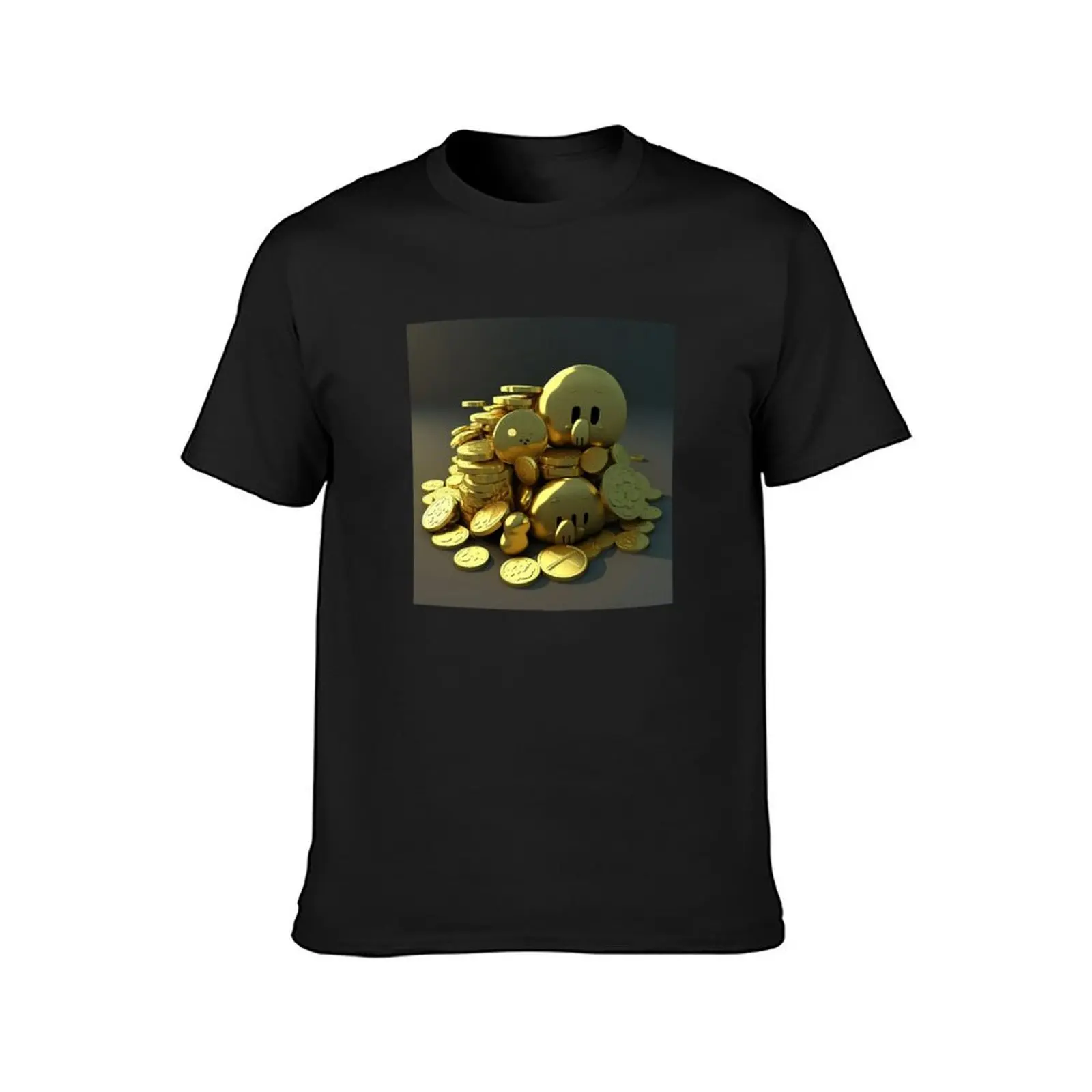 Cartoon Gold Coins Design T-Shirt graphics quick-drying boys animal print men clothing