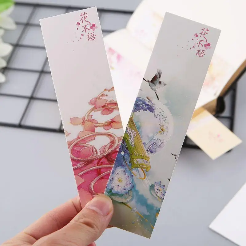 30pcs for Creative Chinese Paper Bookmarks Painting Cards Retro Beautiful