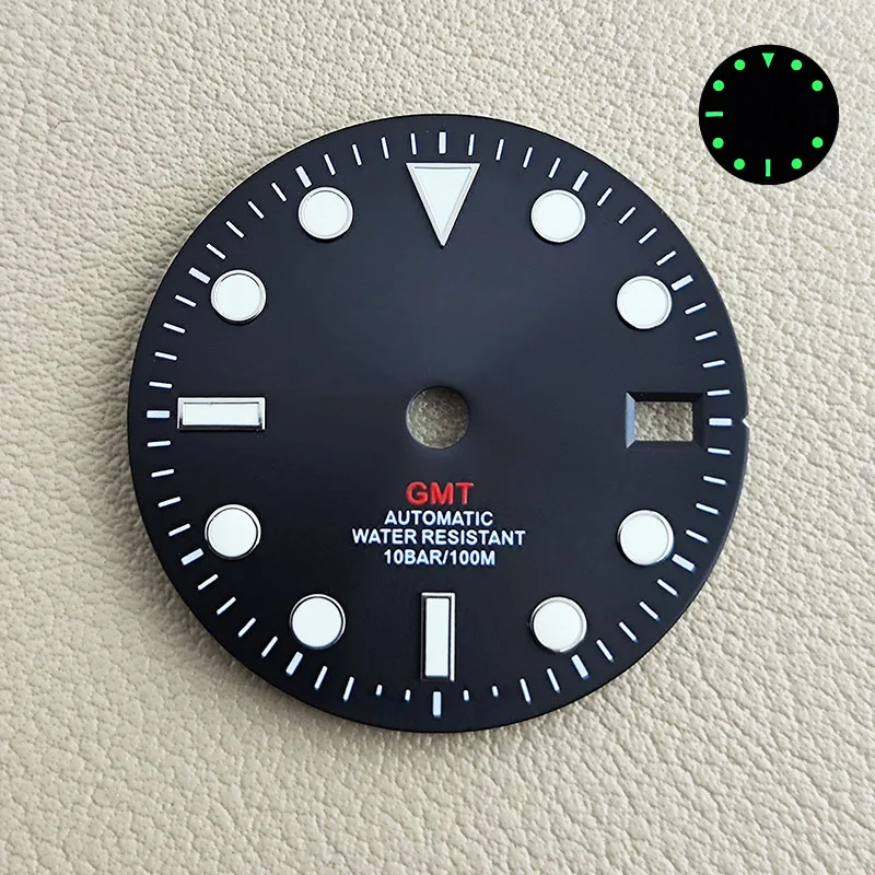 Аксессуары для циферблата NH GMT34, циферблат часов 28,5 мм, зеленый C3, светящийся для NH GMT 34, аксессуары для часов с автоматическим механическим механизмом