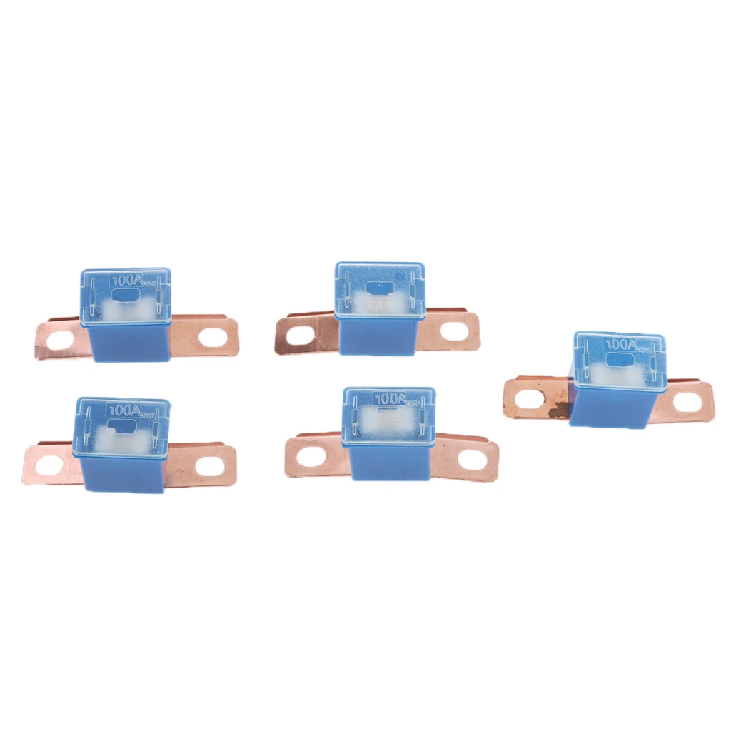 5x Blue Rectangle Shape Midi/Ami Fuses 100 Amp for Cars Vehicle