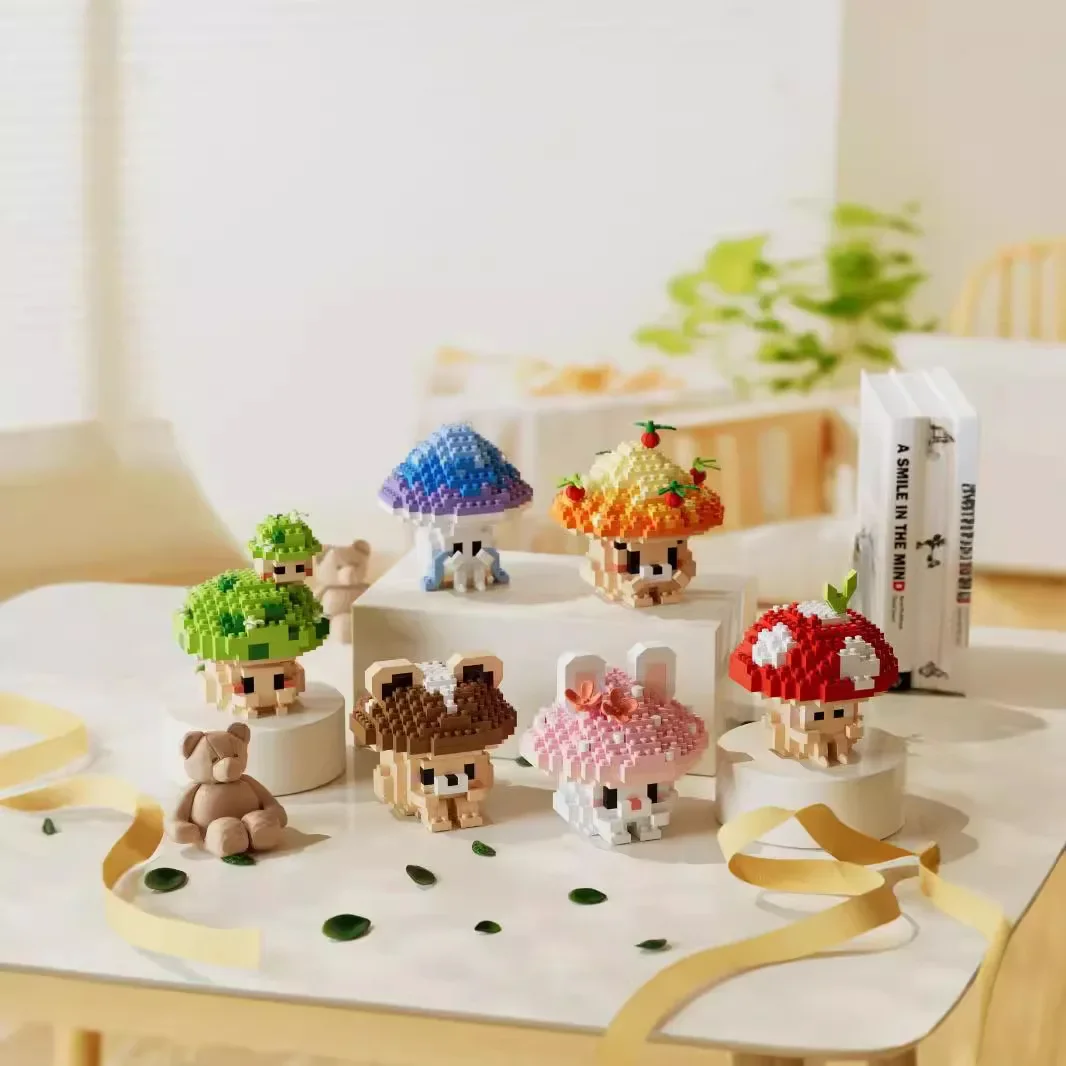 Micro blocs de construction de plantes amusantes pour enfants, puzzle de légumes bricolage, modèle 3D, mini figurines en brique, jouet Kawaii, chambre plus lente, cadeau de Noël