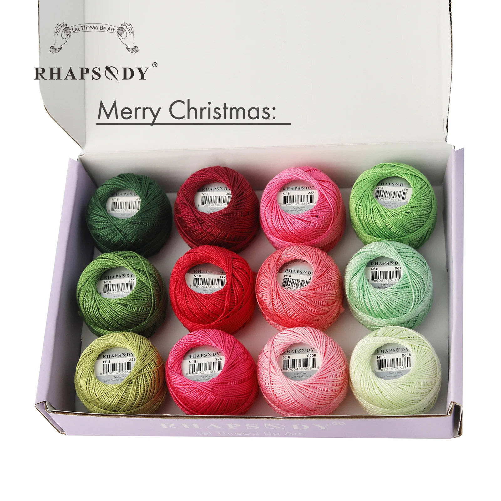 Rhapsody Größe 8, Häkelfaden, doppelt merzerisiert, lange Stapel, ägyptische Baumwolle, Perle, 12 verschiedene Farben, Set 43 Yards, 5 Gramm Kugel – Detail 33
