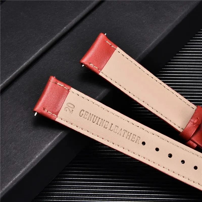 New Leather Watch Straps 18mm 20mm 22mm 24mm with Stainless Steel Butterfly Buckle Watch Accessories Casual Watchbands