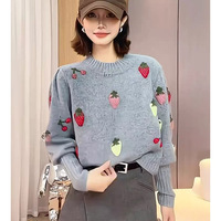 Autumn Winter New Chic Y2k Warm Pullovers Women Clothing Fashion Loose Commute Sweaters Vintage Wool Knitted Tops