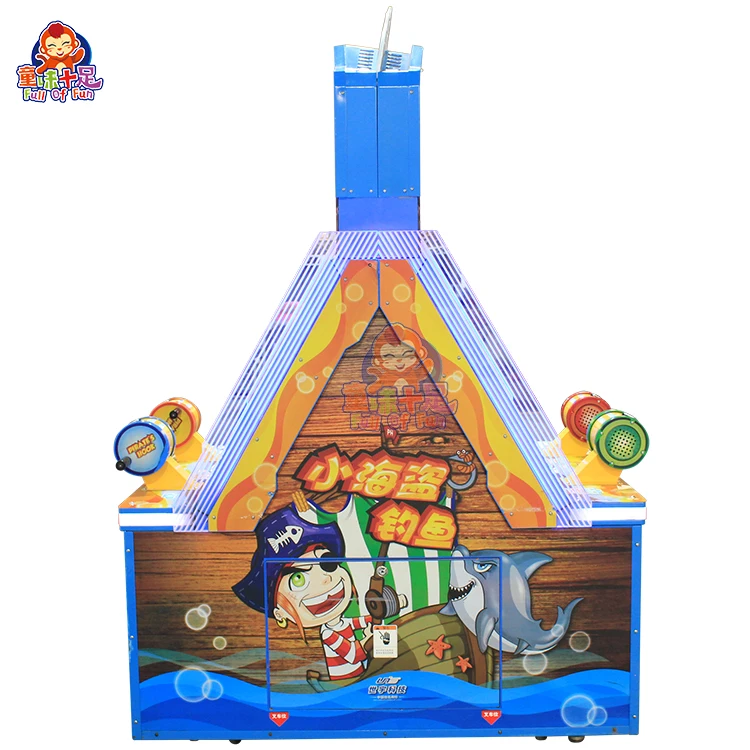 Coin Operated Arcade Indoor Sport Amusement 4 Players Pirate's Hook With Chair Fishing Kids Game Machines for Sale