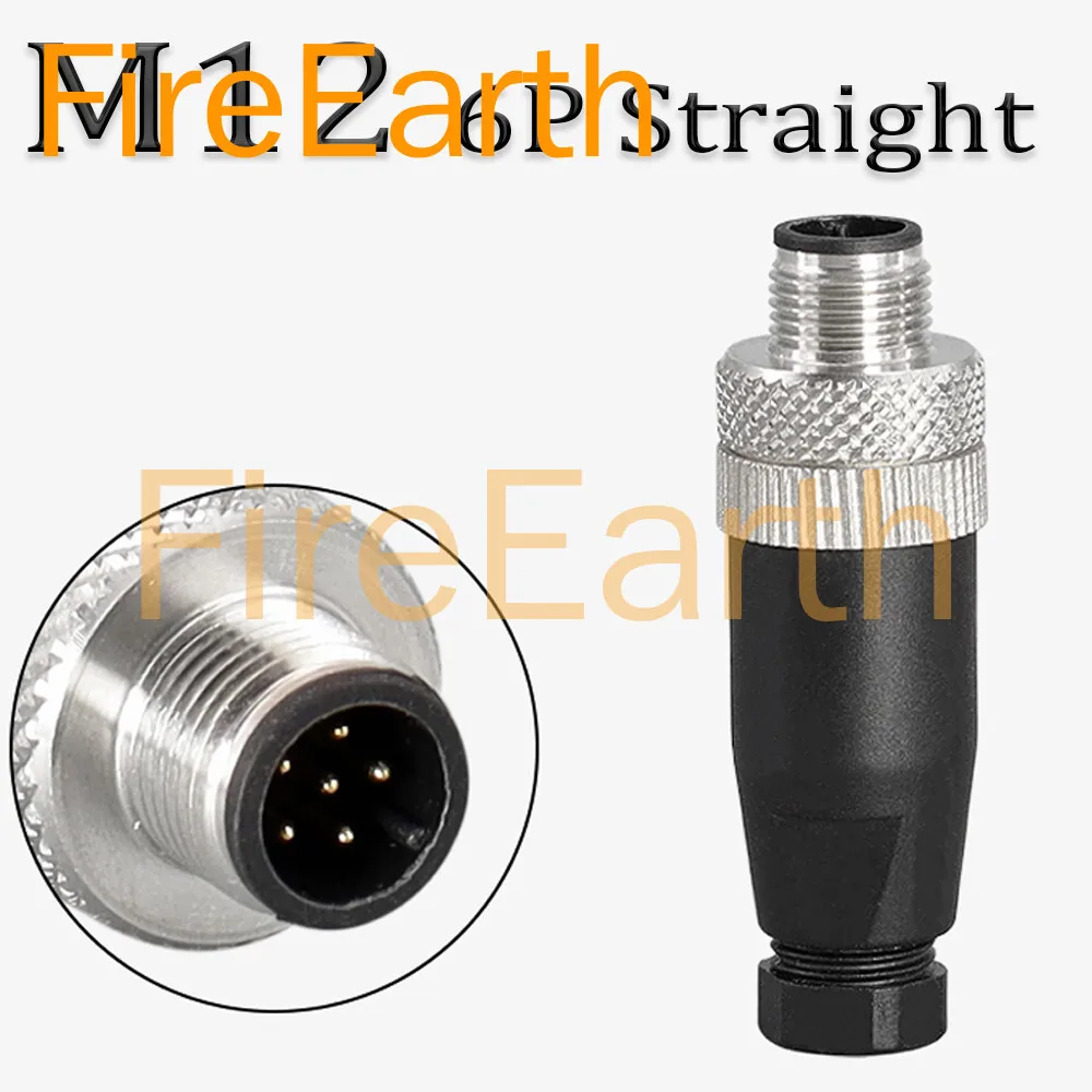 M12 PG7 Sensor Connector 6Pin Male/Female 6 Pin Straight Wireable Connector Plug