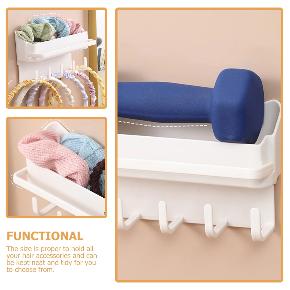 

Hair Accessories Storage Rack White Wall Mount Headband Holder Bow Organizer Travel Rack Lipstick Display Shelf Jewelry