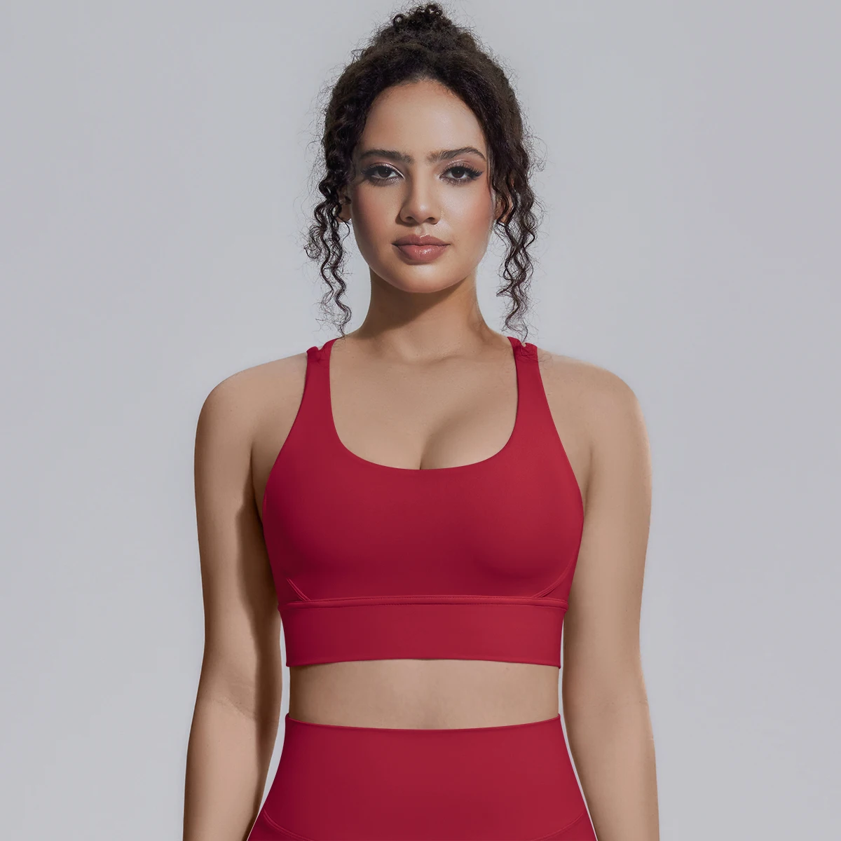 Damen Einfarbiger Schöner Rückenfreier Yoga-BH Yoga-Unterwäsche mit Brustpolster Sommer Fitness Sport Stoßfester Workout-Top Sexy BH – Detail 33