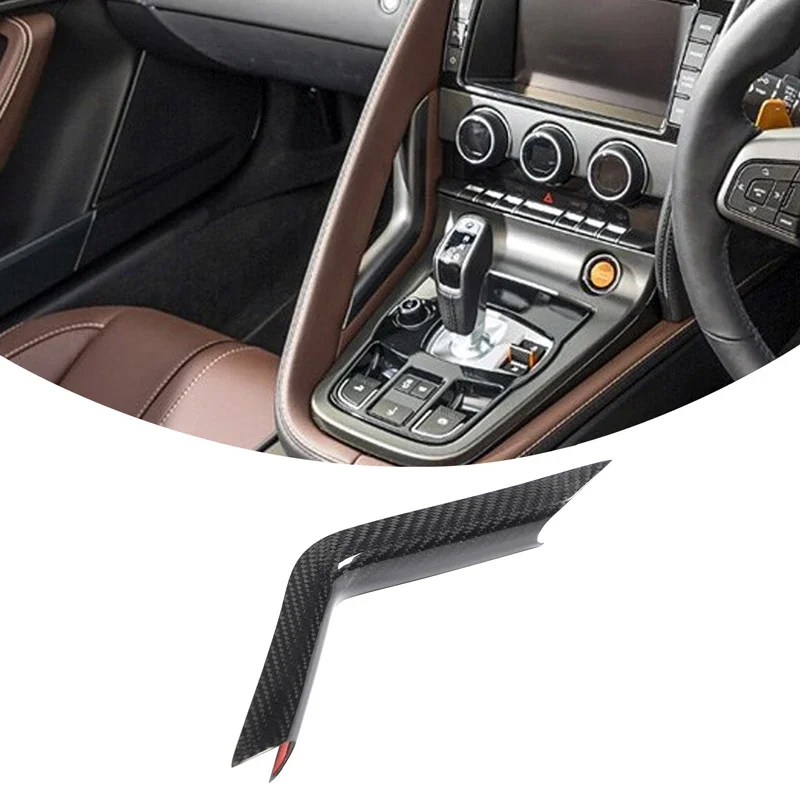 Real  carbon fiber For 2013-2025 Jaguar F-TYPE car center console gear L-shaped decorative strip car interior sticker LHD RHD