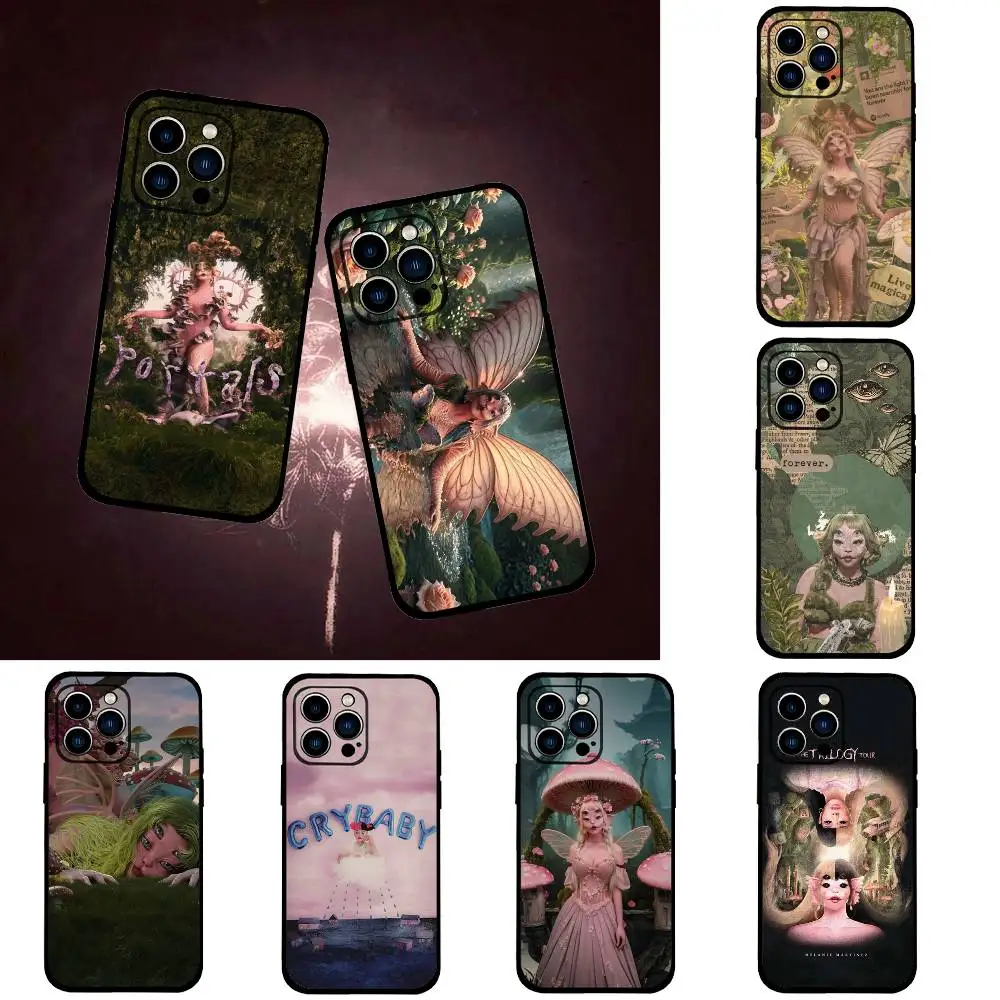 المغني ميلاني مارتينيز بوابات جراب هاتف آيفون 17 16 15 14 13 12 11 برو ماكس زائد حافظة صغيرة من البولي يوريثان لينة إلى الجلد ودية