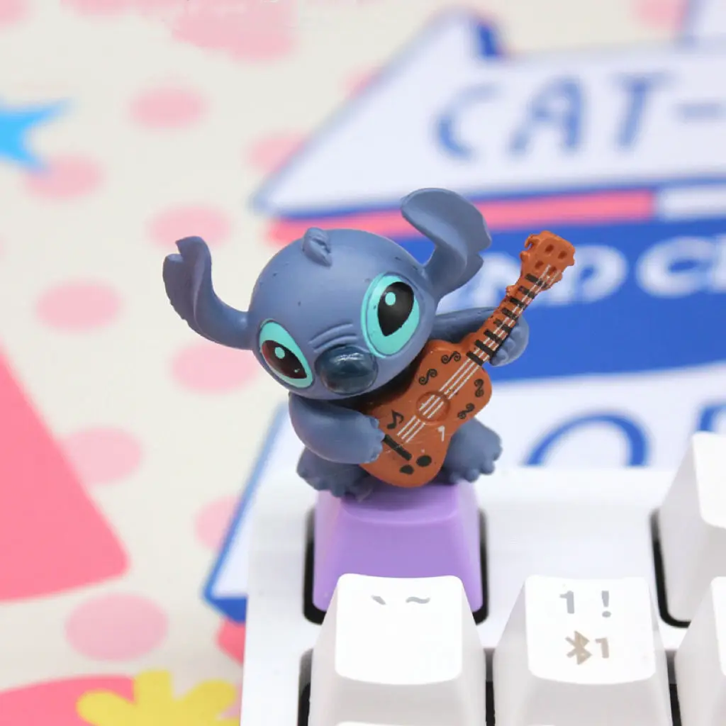 

Anime Keyboard Cap Replacement Creative Cartoon Keycap Set Stitch Anime Peripherals Cross Shaft Mechanical Keyboard Hat Gifts