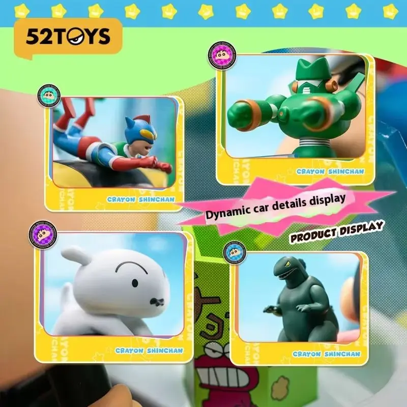 52 jouets Crayon Shin Chan édition limitée boîte aveugle série de voitures dynamiques jouets de voiture de jeu à la mode pour les garçons Collection de cadeaux de vacances Cool