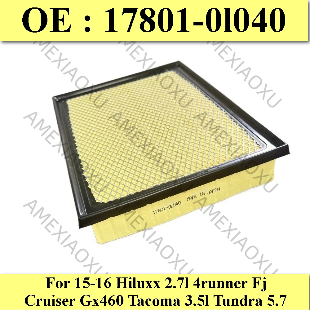 Genuine Innova Hilux Fortuner Engine Air Filter 17801-0l040 For15-16 Hiluxx 2.7l 4runner Fj Cruiser Gx460 Tacoma 3.5l Tundra 5.7